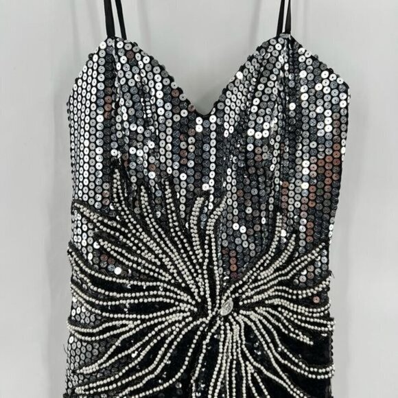 Vintage Alyce Designs black sequin dress size 10 - Picture 2 of 11